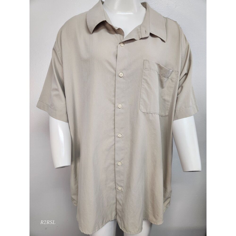 Marmot Mountain Works Hiking Ribstop Shirt ButtonDown Cream Mens XL Gorpcore